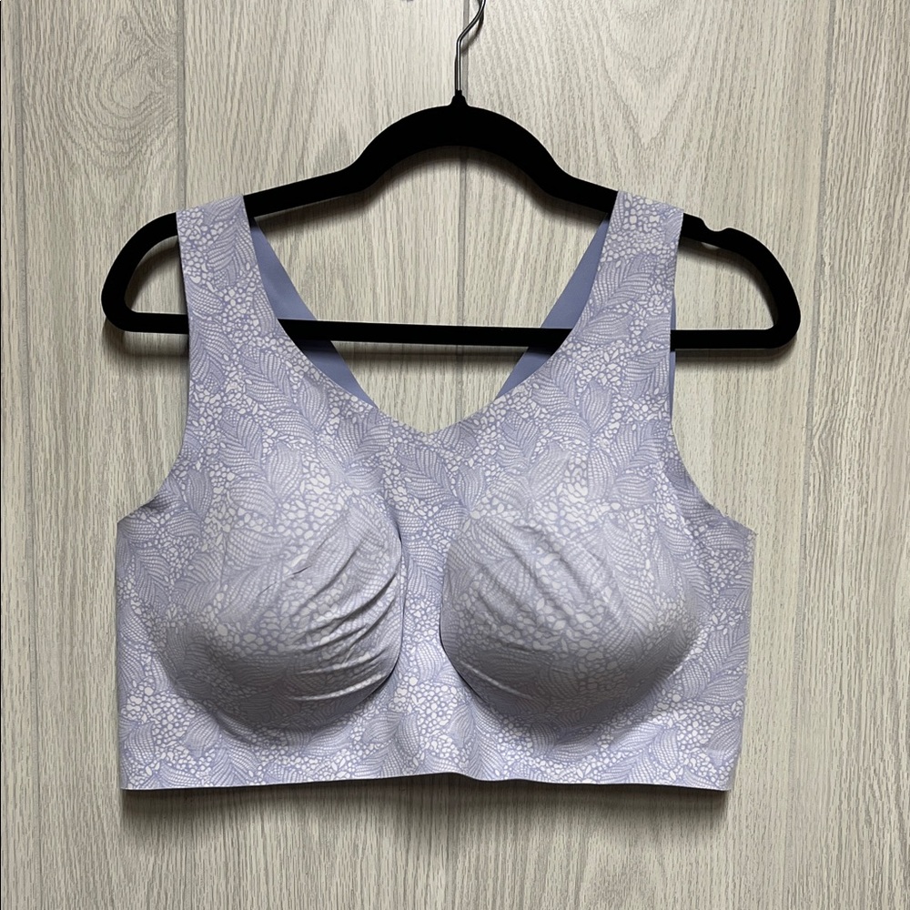 Evelyn & Bobbie Women’s Sz 3XL Bralette Seamless Bra Purple/Cream Stretch